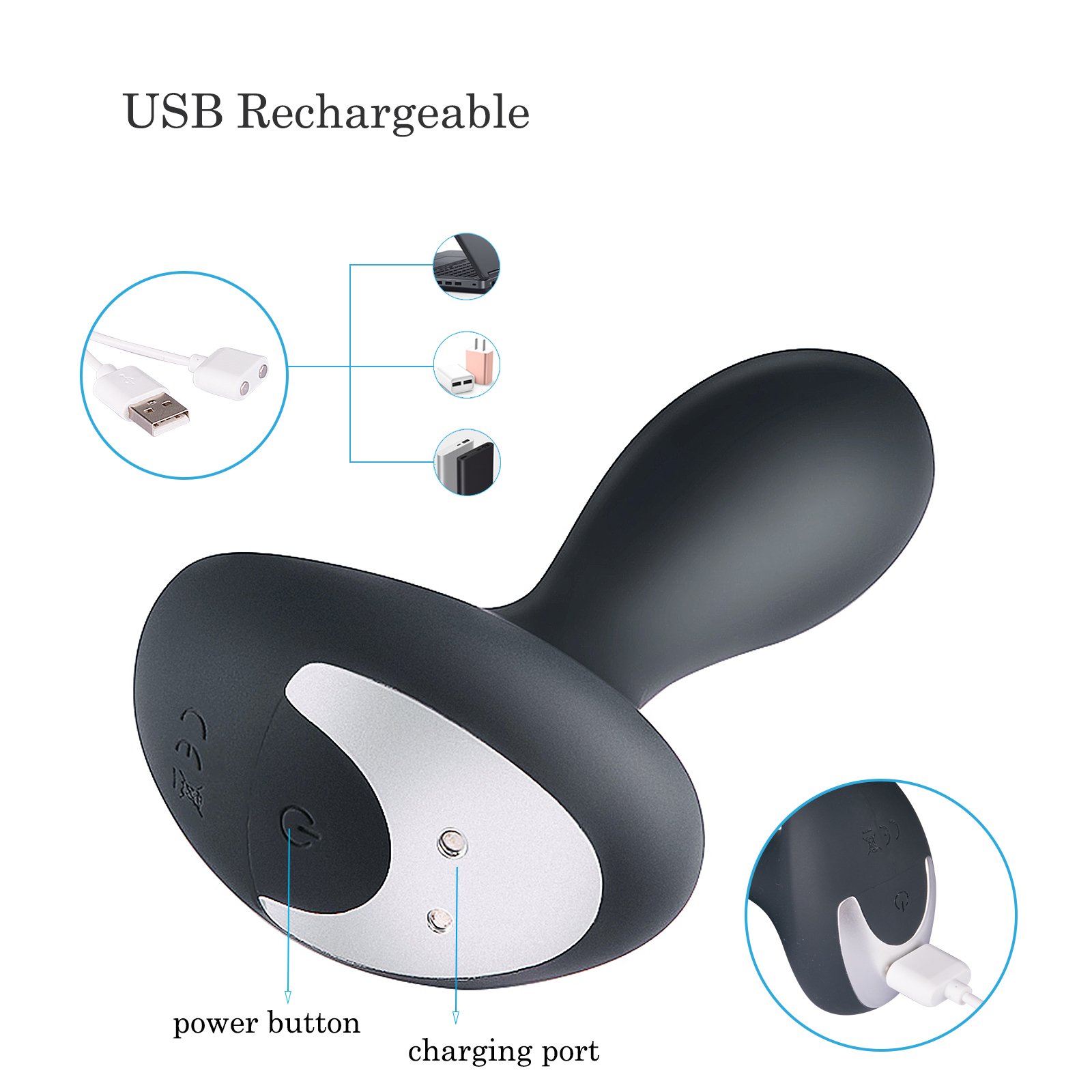 Prostate Massager Vibrators- Prostate Stimulator with Remote Control- Rechargeable 10 Vibration Modes- Waterproof Anal Plug Adult Sex Toys for Couple