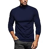 Zengjo Mens Mock Turtleneck Long Sleeve Shirts Thermal Baselayer Top