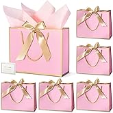 DOYIDE 30 Pcs Thank You Gift Bags with Tissue Paper, 9x7x3.1in Paper Gift Bags with Handles, Gift Wrap Bags with Bow Ribbon for Wedding Birthday Baby Shower Bridesmaid Party