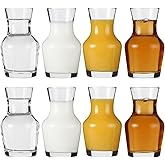 Lily's Home Individual Glass Wine Decanters, Miniature Personal Size Carafes Ideal for Dinner Parties and Wine Tastings, Makes Wonderful Gift (8.4 oz. Each, Set of 8)