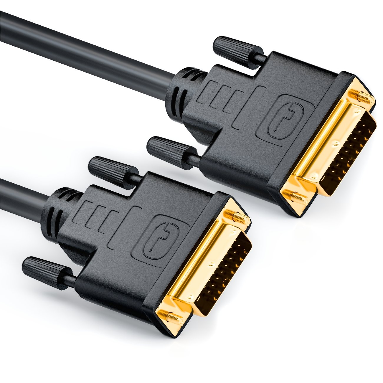 deleyCON 3m DVI to DVI Cable 24+1 - DVI-D Dual Link - 1080p / Full HD / 3D Ready - DVI to DVI Adapter Cable Gold Plated Contacts - Black