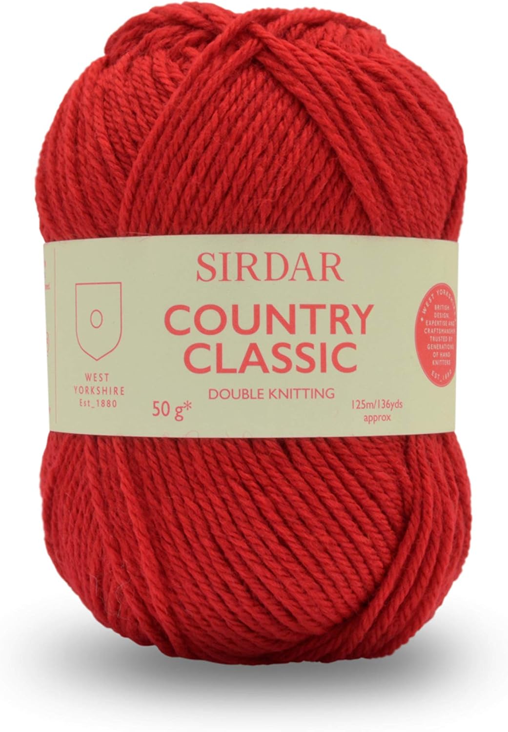 Sirdar Country Classic DK Double Knitting, True Red (871), 50g, 50 g