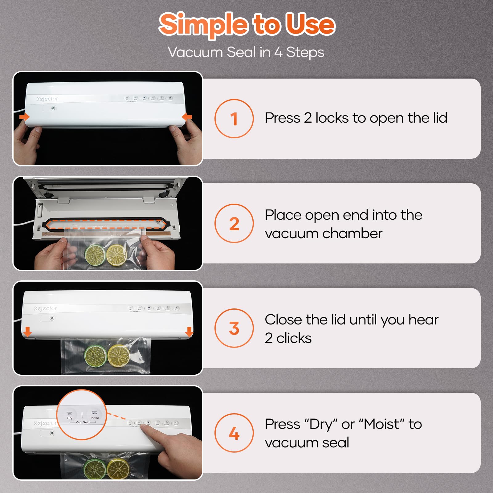 Vacuum Sealer Machine With Vacuum Sealer Bags, Dry/Moist Compact Full Automatic Food Sealer, Air Sealer Machine with Vacuum Seal Rolls, Bag Cutter,