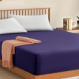 My Home Store Fitted Sheet 100% Egyptian Cotton 300TC Navy Navy Super King