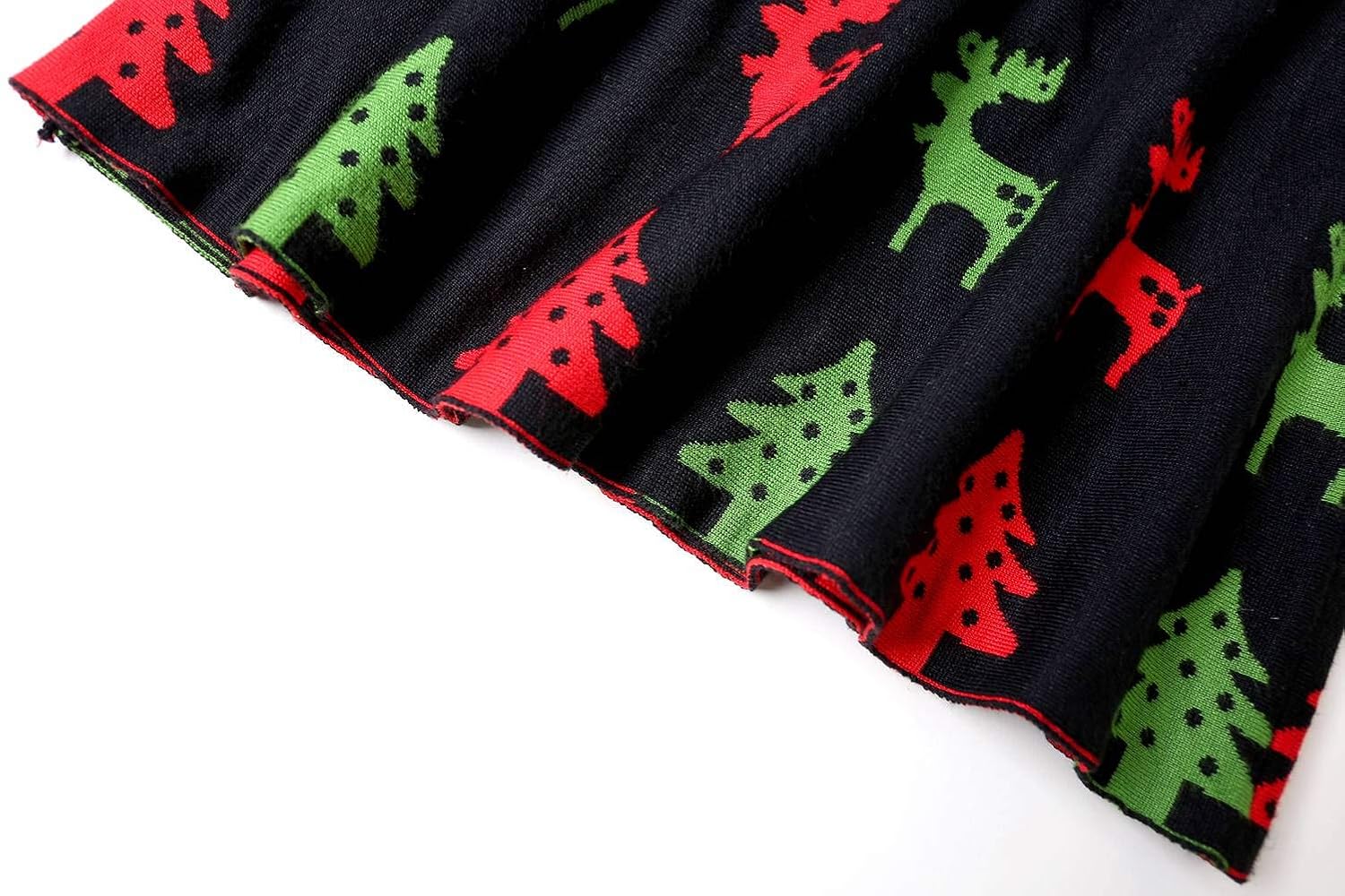 SMILING PINKER Girls Christmas Dress Jingle Bells Sequins Xmas Tree Knit Ugly Sweater