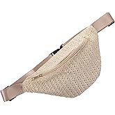 Summer Straw Fanny Pack for Women Bag Lightweight Crossbody Pouch Woven Raffia Sling Bag Travel Hip Pack