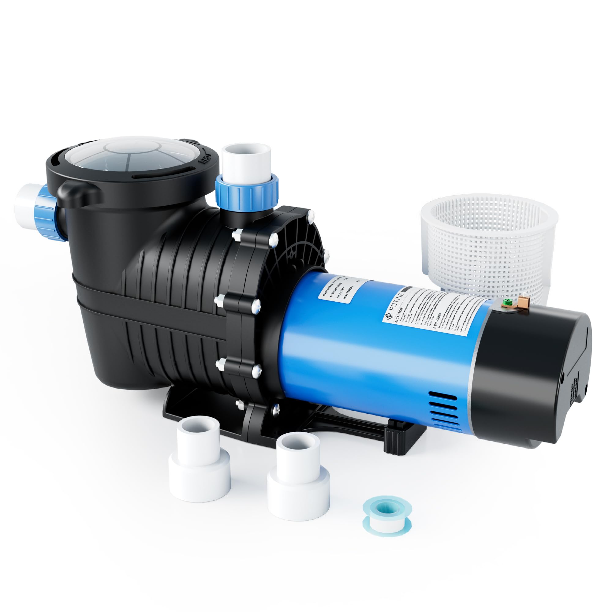 FOTING In/Above Ground Pool Pump, Self Primming (Dual Speed, 2HP, 3170 ...