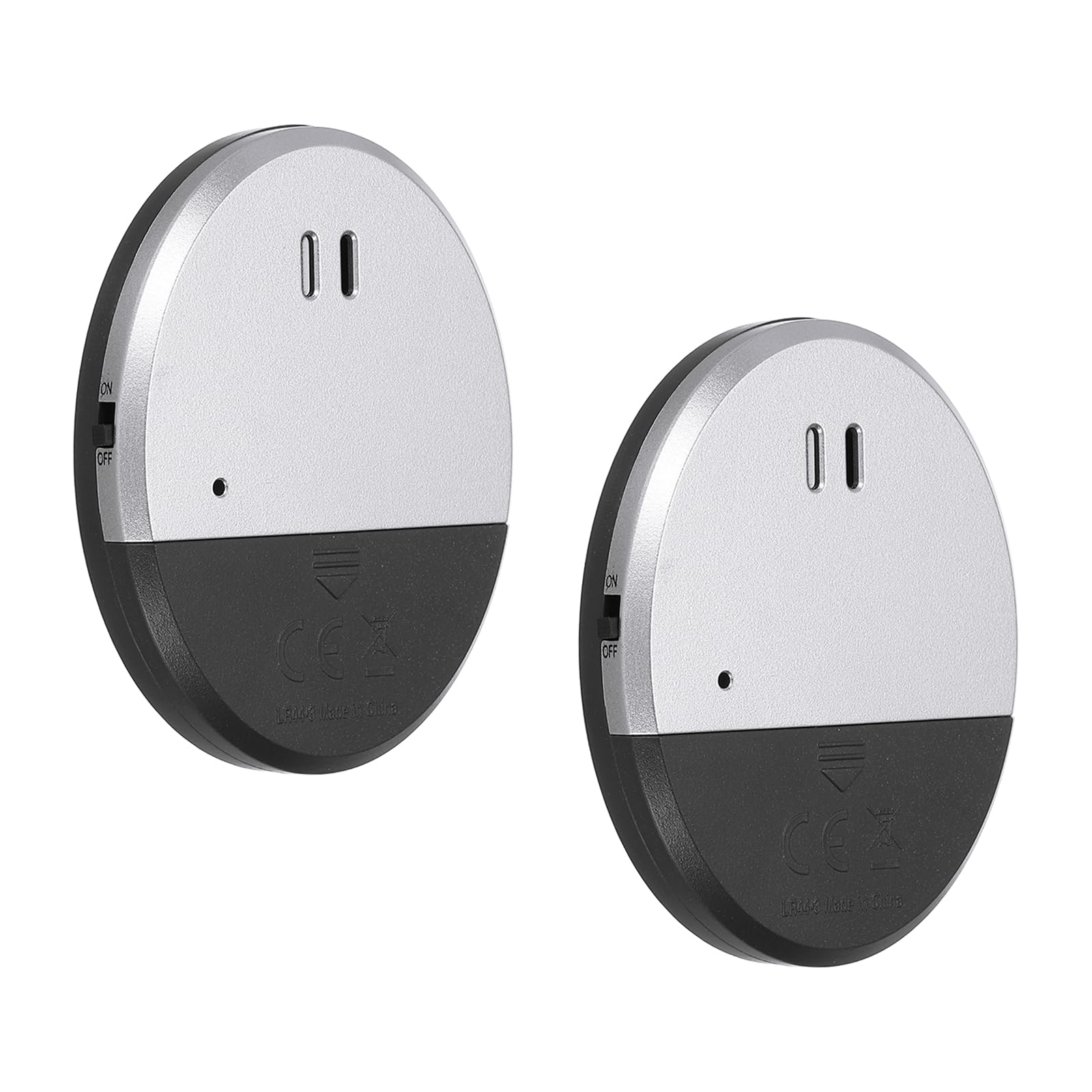 PATIKIL Door Window Alarm, 2 Pack 125dB Vibration Alarm Sensor Door Window Security Open Alarms, Black Silver Tone