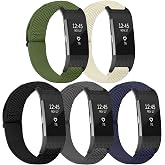 TumpCez Elastic Bands Compatible with Fitbit Charge 2 Band, Adjustable Stretchy Soft Nylon Solo Loop Replacement Strap for Fitbit Charge 2 Women Men