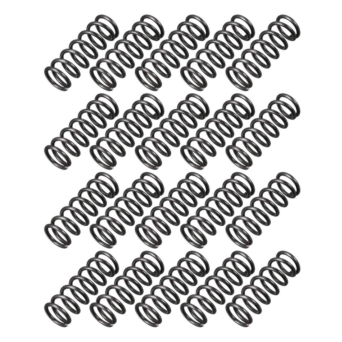 sourcingmap Compression Spring - 1.2mm Wire Dia , 9mm OD , 25mm Free Length Spring Steel Extension Spring,Black,20Pcs