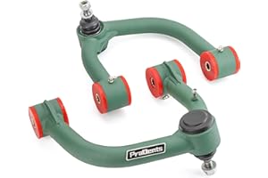 PRAOENTS Front Upper Control Arms for 2005-2023 Toyota Tacoma, 2-4" Lift Suspension Tubular Arms with Ball Joint, Replacement OEM Factory Suspension Arms, Wrinkle Green (2PCS)