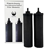 Berkey - Phoenix Gravity New Millennium Edition Water Filter Elements (Set of 2) - NMCL Endorsed Replacement in Lieu of Black Berkey Elements BB9-2