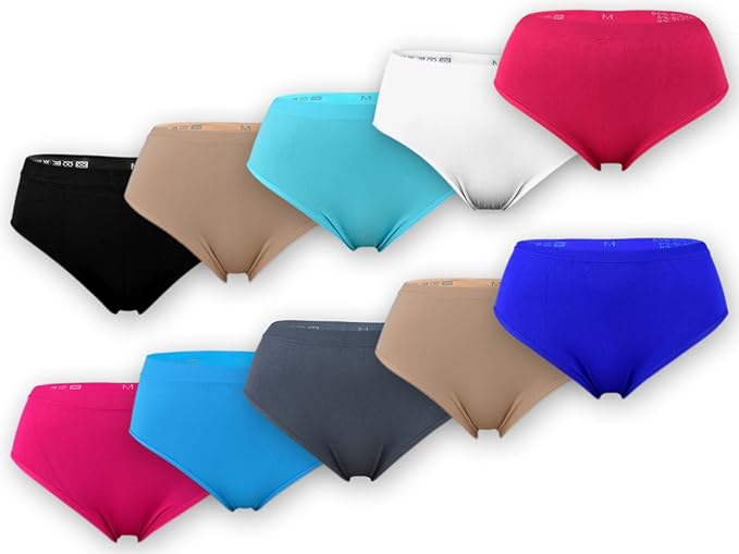 sockenkauf24 5 oder 10 Damen Slips Microfaser im bunten Farbmix, in schwarz oder Weiß