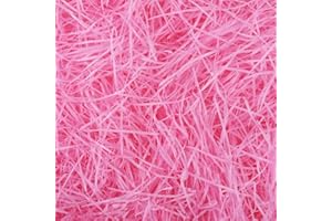 LKQBBSZ Easter Raffia Grass Pack Recyclable Paper Shred for Easter Basket Filler Creative Eggs Decor Filler Gift Wrapping (Pink)