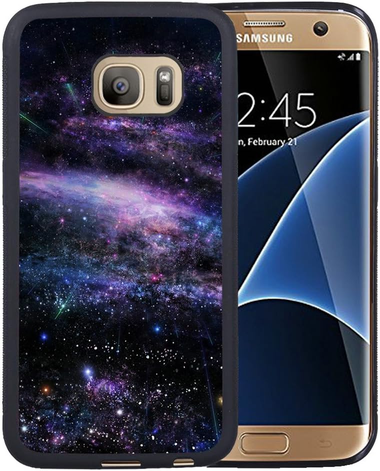 Galaxy S7 Edge Case,S7 Edge Case,Fantasy Art Star Shiny Nebula Outer Space Case for Samsung Galaxy S7 Edge - TPU Black