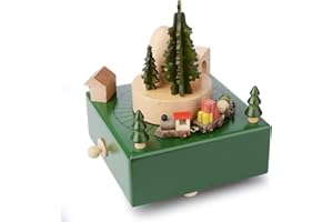 Takefuns Christmas Wooden Music Box Present Christmas Train Musical Box for Her,Musical Box Birthday Present for Lover Friends and Children，Play Merry Christmas Song