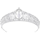 CoTeeZa Medieval Royal Crown for Women - Retro Baroque Queen Wedding Crowns for Bride Goddess Halloween Cosplay Headwear