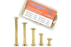 N\\A NA Alloypro 80 Pcs Phillips Chicago Binding Screws M5 x 1020304050mm (Golden M5x1020304050)