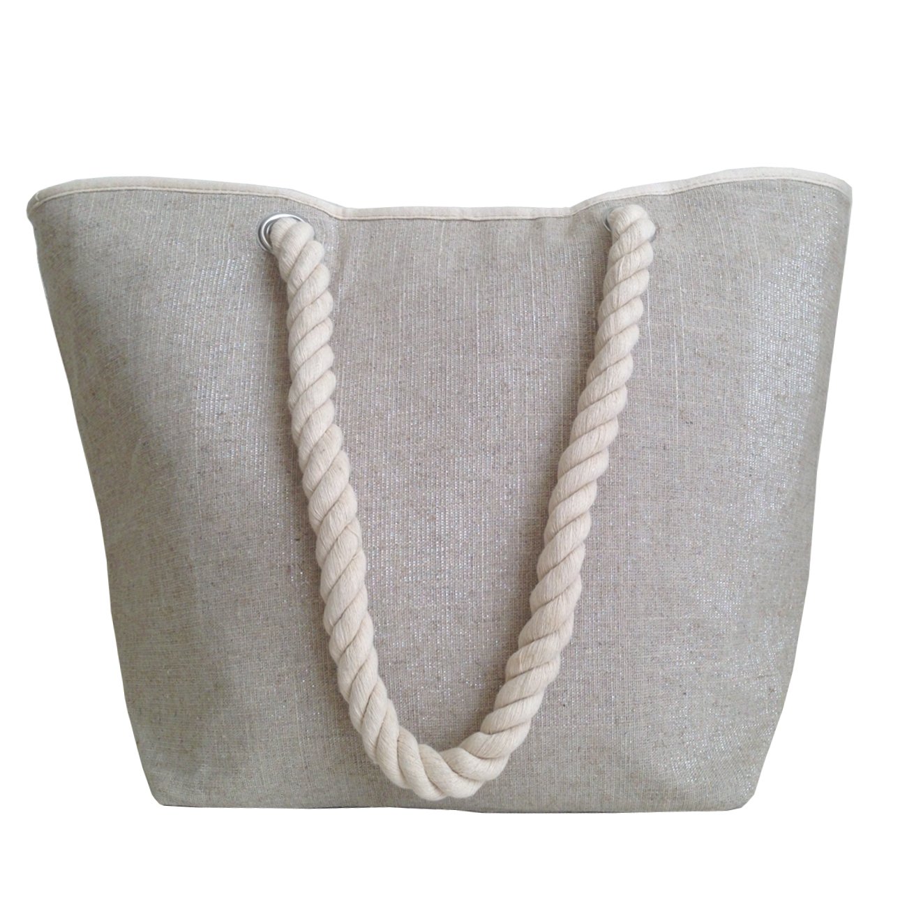 Artecobags Insulated XL Beach Tote Bag - Jute Cotton with Glitter