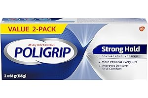 POLIGRIP Strong Hold Denture Adhesive Cream, 2 Pack