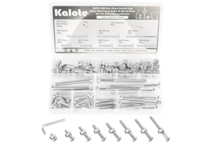 KALOTE 58PCS Crib Screws Hardware Replacement Kit, Baby Bed Frame Bolts & Barrel Nuts Set for Delta/Graco, Hex Drive Socket Cap Screws Barrel Nuts Set (M6*12/15/25/35/45/55/65/75mm) Carbon Steel Zinc Plated
