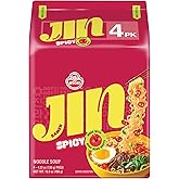 OTOKI Jin Ramen Spicy Korean Instant Ramen, 13-Hour Simmered Beef Bone Broth, Bold Spicy Flavor, Ready in 4 Minutes, 4.23 oz (Pack of 4)