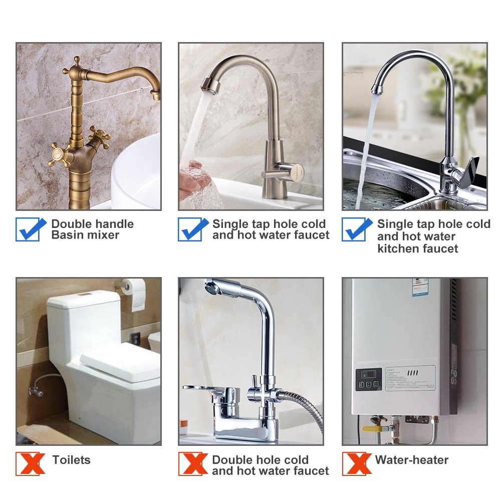 HOMEIDEAS 40Inch Faucet Connector 3/8Inch Female Compression Thread x