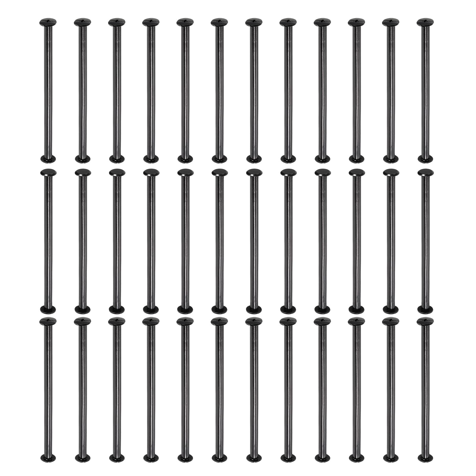 PATIKIL 50 Sets Chicago Screws, 90mm l Chicago Screws Phillips Binding Post Screw Bolts Leather Rivets Fasteners Connectors for Leather Belt Scrapbook Photo Albums, Black