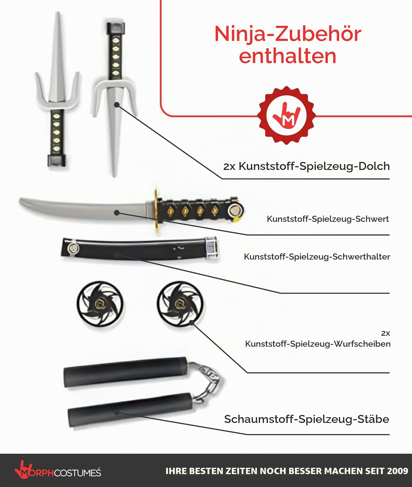 Morph Ninja Kostüm Kinder Jungen und Mädchen, Ninja Anzug Schwarz, Faschingskostüme Kinder Junge, Karneval Kostüm Kind, 4-6 Jahre 3