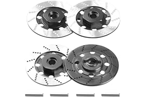 4Pack Vgoohobby Metal 12mm RC Car Hex Hub 12mm Brake Disc Wheel Hubs Adapter Spacer Compatible with Traxxas Tamiya Redcat HSP HPI 1/10 On-Road Car (Black)