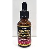 MILIVOL 11in1 Black Walnut Wormwood Tincture Extract with Whole Cloves, Berberine and 8 More - 2 Months Supply - 1 Fl Oz - Berry Mix Flavor