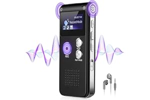 32GB Voice Recorder with Playback - ZIPCIDE Digital Voice Activated Recorder - Portable Tape Recorder Audio Recording Device with Noise Reduction Audio Recorder for Lectures Meetings