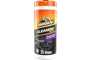 Armor All Interior Car Cleaning Wipes, 25 Count Canister, Powerful Cleaning for Dashboards, Vinyl, Clear Plastics, Carpet and Fabric