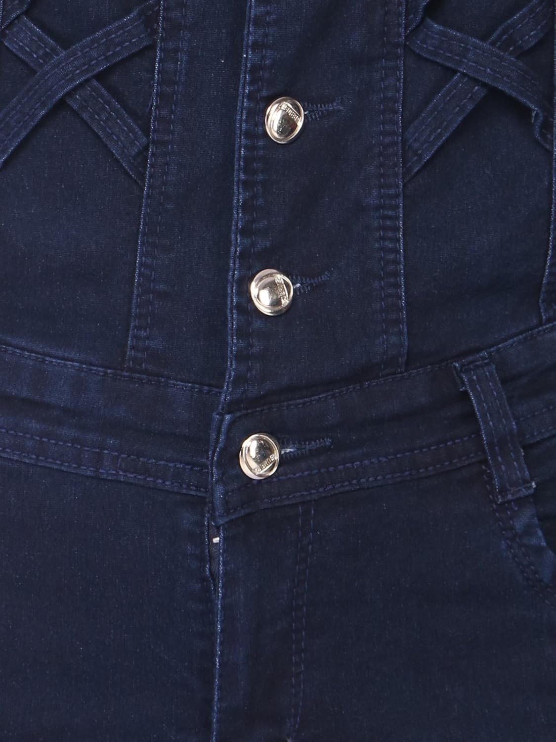 sfine denim solid casual dungaree for women