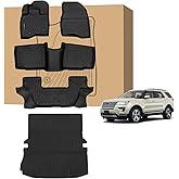Peleus Floor Mats for Ford Explorer 2015-2019,TPE All Weather Protection 3 Rows Car Floor Liners with Cargo Liner for Ford Explorer Accessories Trunk Mat+Floor Mats