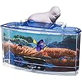 Penn-Plax Finding Dory Betta Aquarium Fish Tank Kit | 0.7 Gallon Size | Includes Décor, Background, and Lid