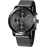 CRRJU Mens Stylish Casual Quartz Watches for Men Luxury Waterproof Calendar Chronograph Japan Movement Wristwatches