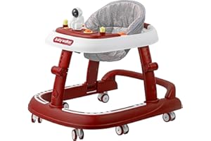AIRLYA-LIFE Baby Walker, 3-in-1 Foldable Baby Walker for Baby Boys and Baby Girls, 8-Gear Height Adjustable Baby Walkers with Wheels and Baby Activity Center with Astronaut Toys for Baby 6-24 Months