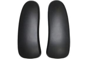 Yerinmeich Replacement Office Chair Armrest Pads, Compatible with Herman Miller Classic Aeron Chairs Graphite, 100% Polyurethane Coated, Black (Pair)
