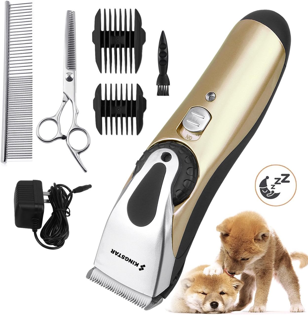 Kingstar Professional Cordless Pet Grooming Clippers Kit, Rechargeable