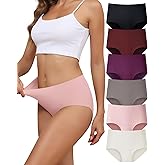 LEVAO Women's High Waisted Seamless Underwear No Show Full Coverage Briefs Stretchy Invisible Panties Cheeky Pack of 6