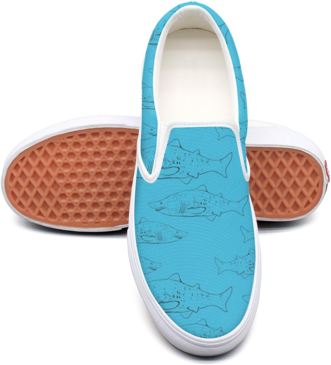 seventtynine Sharks In The Water Blue Classic Women Canvas Slip-On Shoes Sneaker