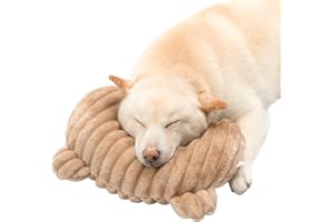 Jiupety Dog Calming Pillow, Soft and Neck-Friendly, Washable Pet Neck Pillows for Small Medium Large Dogs and Cats, 14" x 9", Coffee