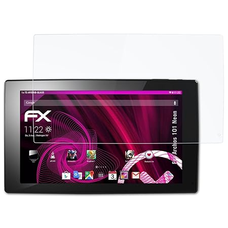atFolix Glasfolie kompatibel mit Archos 101 Neon Panzerfolie, 9H Hybrid-Glass FX Schutzpanzer Folie
