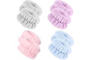 VGHNQ Wristbands for Washing Face, Wrist Towels Face Wash Bands Absorbent Wrist Wash Bands, Microfiber Spa Wristbands Wrist Towels for Washing Face,Wash Wrist-Band Wrist Towel for Women Girls (8PCS)