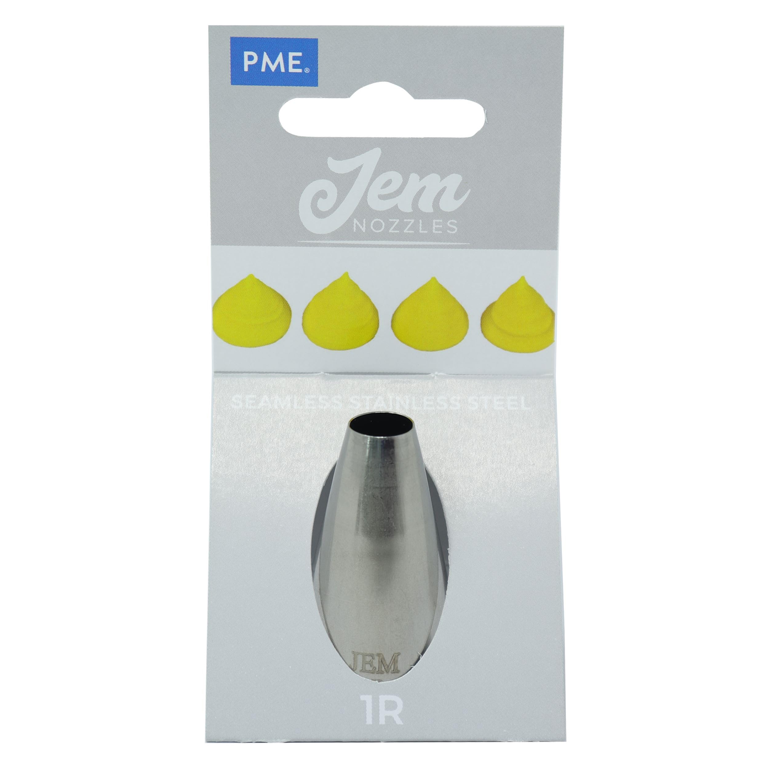 PME JEM Small Plain Round Savoy Piping Nozzle no. 1R, Silver