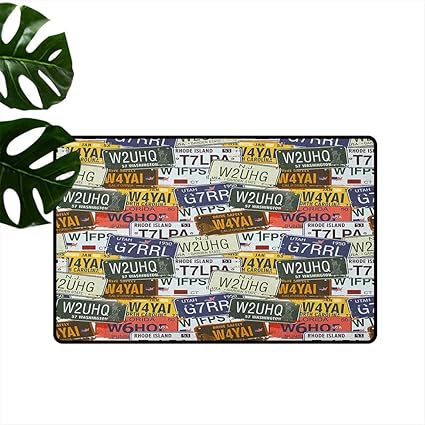 Amazon Com Usa Floor Mats Retro American Auto License Plates