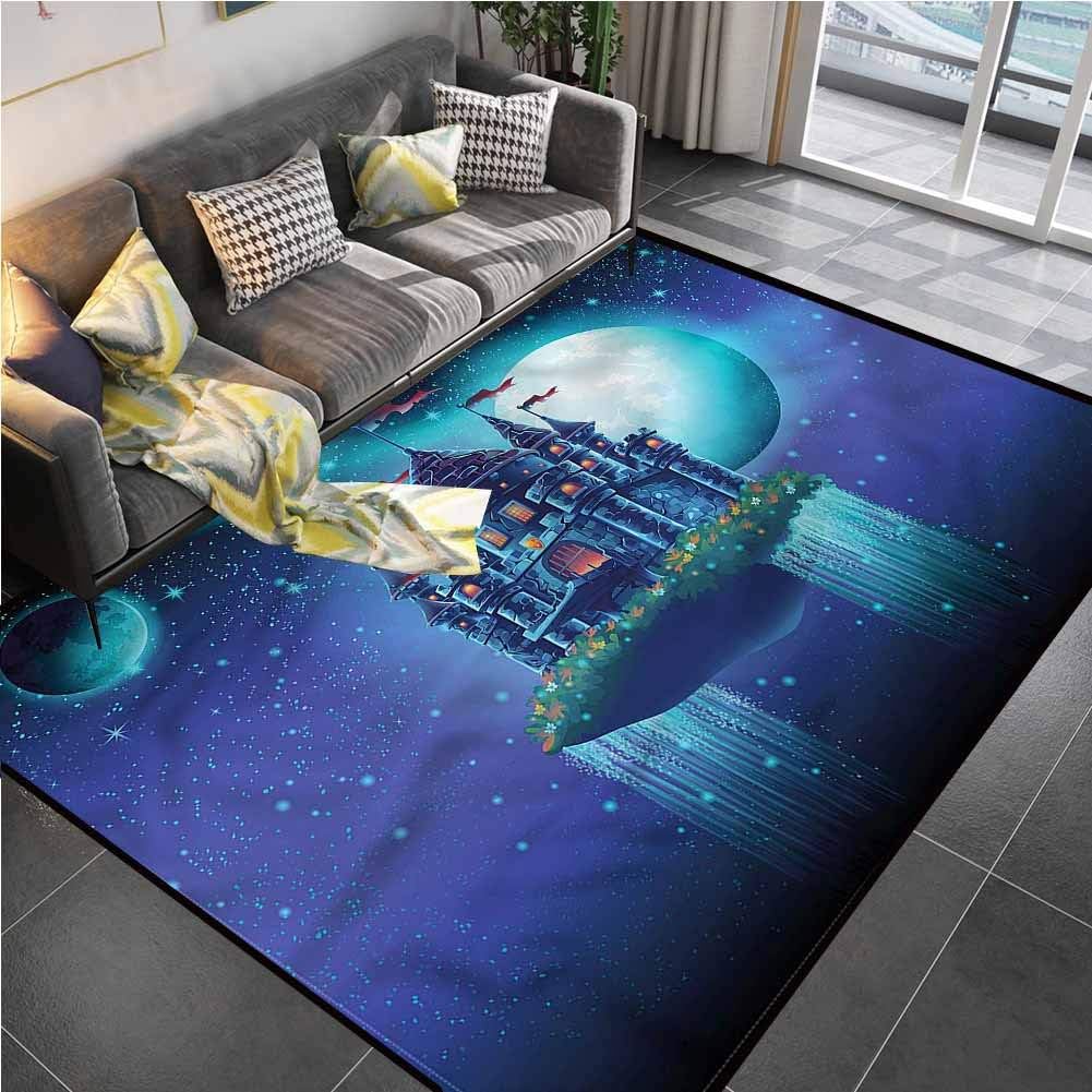 Area Rug Rugs Print Large Floor Mat Fantasy, Magic Castle