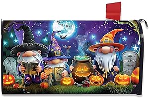 NANIKORE Happy Halloween Spooky Kittens Halloween with Pumpkin Magnetic Magnetic Mailbox Cover Standard Size 18X21 Letter Box Covers Decor for Outdoor Home Garden