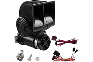 TORZONE Train Horn 12V 150DB Loud Air Horn for Truck, Electric Snail Horn with Switch Button for Any 12V Vehicles Trucks Pickup Jeep SUV Motorcycle Trains Cars Boats